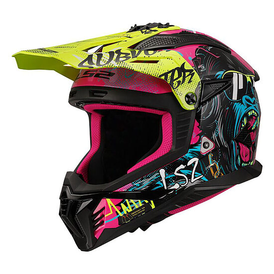 LS2 MX708 FAST II GORILLA helmet - Purple H-V Yellow , XL