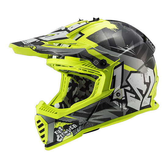 LS2 MX437 FAST II MINI CRUSHER helmet - Black Yellow , M