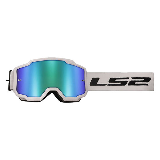 LS2 CHARGER GOGGLE White/Green Iridium Visor