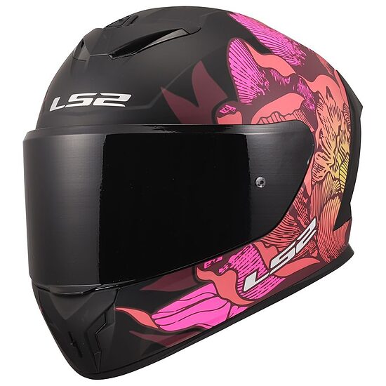 LS2 FF820 RAPID III POPPIES 2 Helmet - Black Pink , XS