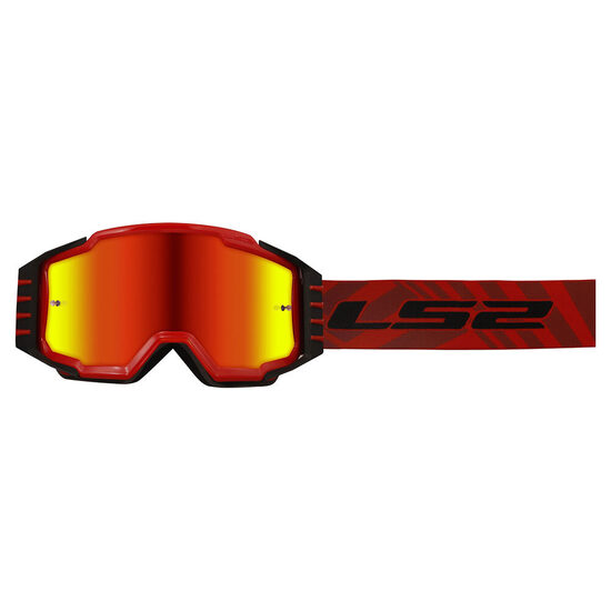 LS2 CHARGER PRO GOGGLE Red/Iridium Visor