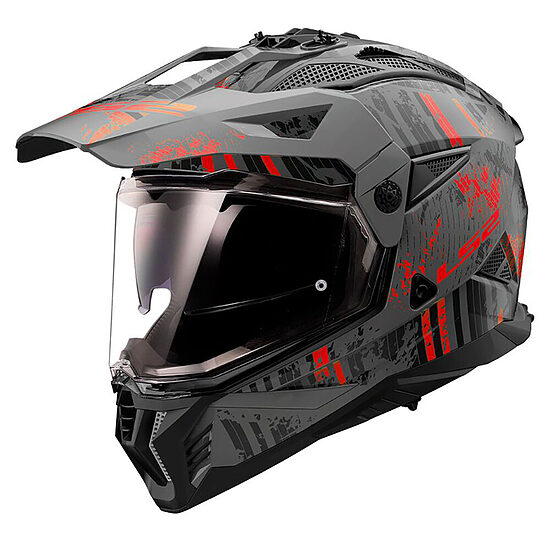 LS2 MX702 PIONEER II CRAZY helmet - XS , Matt Black H-V Yellow