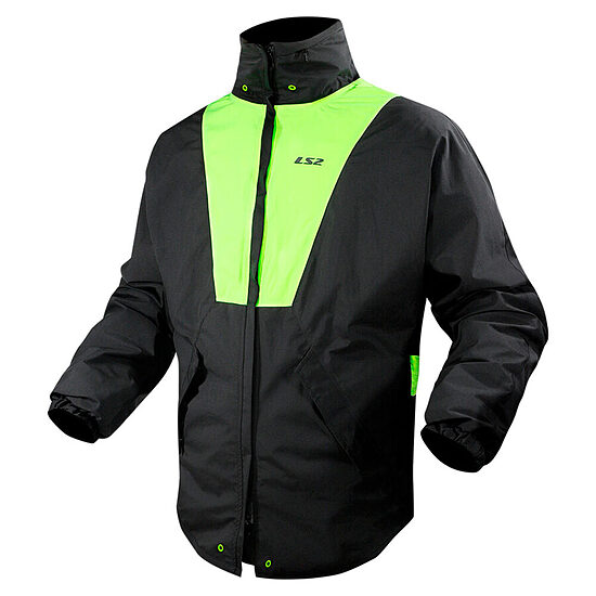 LS2 X-Rain Jacket Unisex - Black H-V Yellow , XS