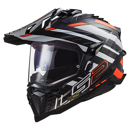 LS2 MX701 C EXPLORER EDGE Helmet - XXL , Black Fluo Orange