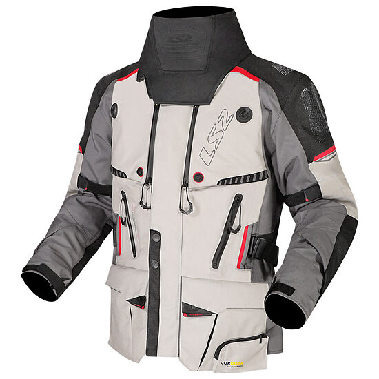 LS2 Apollo Man Jacket - Grey H-V Yellow , L