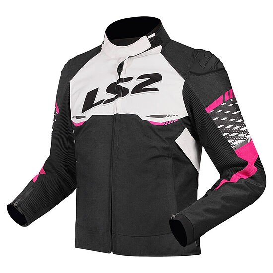 LS2 Apex Lady Jacket - White Pink , XXL