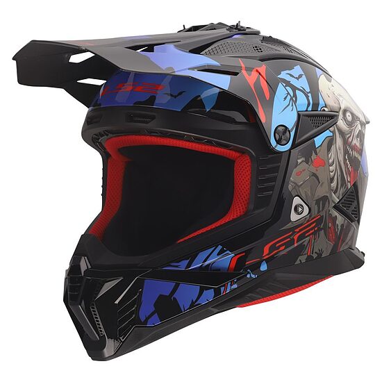 LS2 MX708 FAST II ZOMBIE 2 helmet - 3XL , Black Red Blue