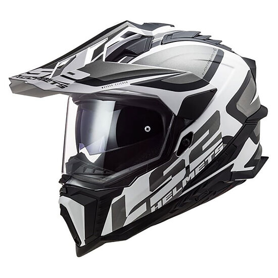 LS2 MX701 EXPLORER ALTER Helmet - Matt Black White , L